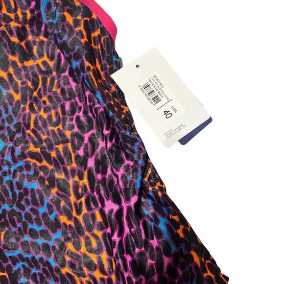 NEW Arena ANIMAL STRIPE BOOSTER BACK ONE PIECE FREAK ROSE-MULTI - Picture 6 of 7